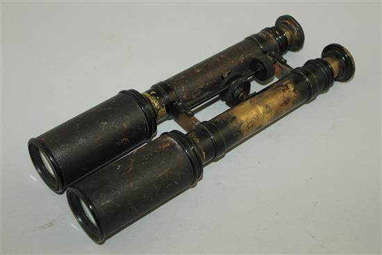 An unusual pair of adjustable binoculars & a telescope